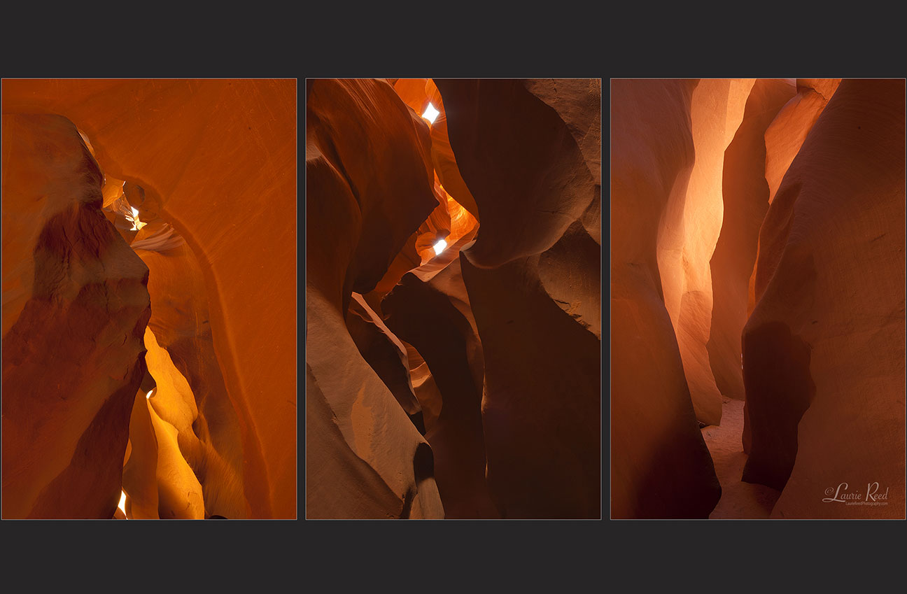 Slot Canyon Triptych © Laurie Reed Photography