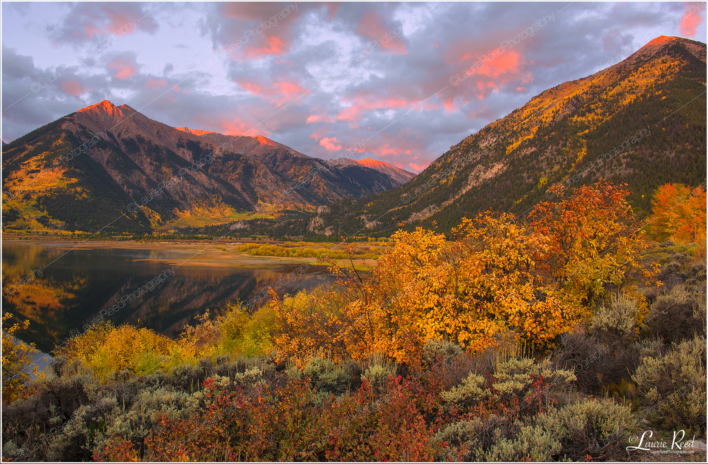 TwinLakesFallSunrise-DSC_4305-Crop © Laurie Reed Photography